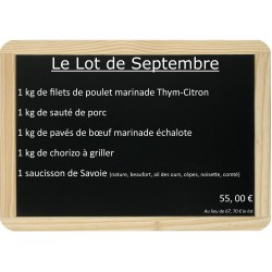 Le lot du Mois de Septembre