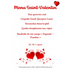 Menu Saint Valentin